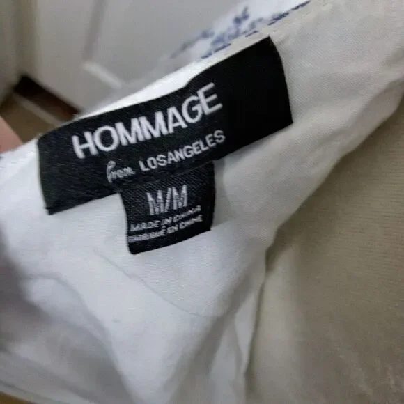 Hommage LA Dress Womens Medium Bohemian Blue Halter Maxi Ladies Cut Out Backless - Picture 12 of 15